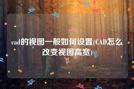 cad的视图一般如何设置(CAD怎么改变视图高宽)