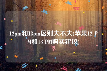 12pm和13pm区别大不大(苹果12 PM和13 PM购买建议)