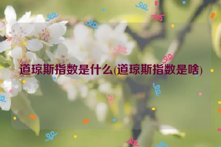 道琼斯指数是什么(道琼斯指数是啥)