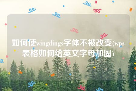 如何使wingdings字体不被改变(wps表格如何给英文字母加圈)