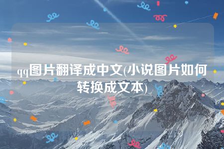 qq图片翻译成中文(小说图片如何转换成文本)