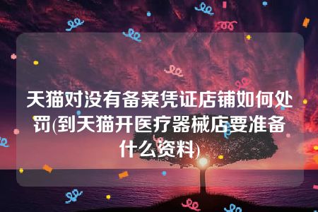 天猫对没有备案凭证店铺如何处罚(到天猫开医疗器械店要准备什么资料)