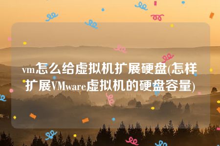 vm怎么给虚拟机扩展硬盘(怎样扩展VMware虚拟机的硬盘容量)