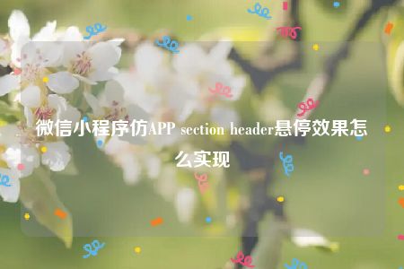 微信小程序仿APP section header悬停效果怎么实现