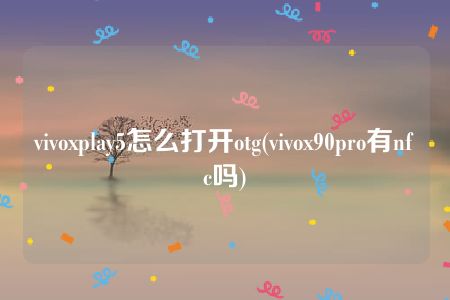 vivoxplay5怎么打开otg(vivox90pro有nfc吗)