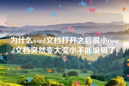 为什么word文档打开之后很小(word文档突然变大变小不能编辑了)