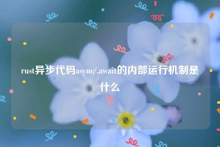 rust异步代码async/.await的内部运行机制是什么