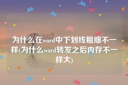 为什么在word中下划线粗细不一样(为什么word转发之后内存不一样大)