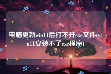 电脑更新win11后打不开exe文件(win11安装不了exe程序)