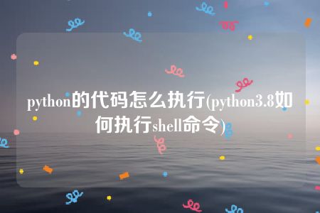 python的代码怎么执行(python3.8如何执行shell命令)