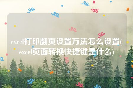 excel打印翻页设置方法怎么设置(excel页面转换快捷键是什么)