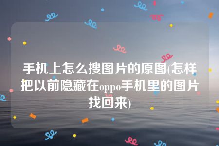 手机上怎么搜图片的原图(怎样把以前隐藏在oppo手机里的图片找回来)