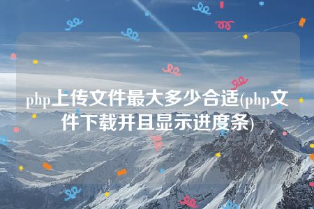 php上传文件最大多少合适(php文件下载并且显示进度条)