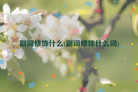 副词修饰什么(副词修饰什么词)