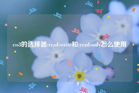 css3的选择器:read-write和:read-only怎么使用