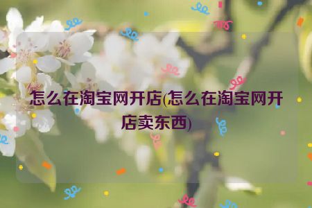 怎么在淘宝网开店(怎么在淘宝网开店卖东西)