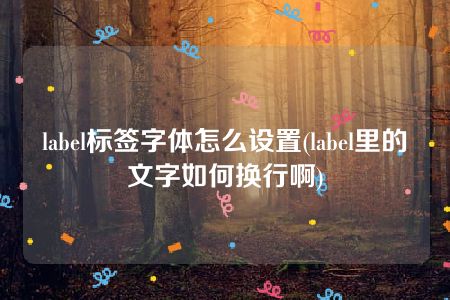 label标签字体怎么设置(label里的文字如何换行啊)