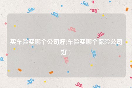 买车险买哪个公司好(车险买哪个保险公司好 )