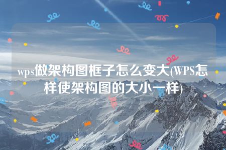 wps做架构图框子怎么变大(WPS怎样使架构图的大小一样)