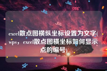 excel散点图横纵坐标设置为文字(wps，excel散点图横坐标如何显示点的编号)