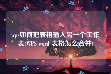 wps如何把表格插入另一个工作表(WPS word 表格怎么合并)