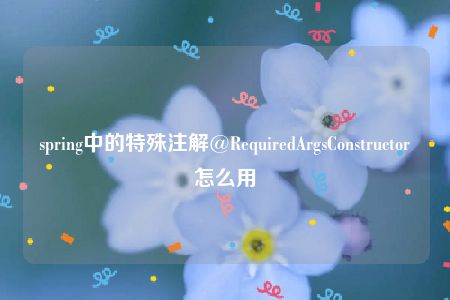 spring中的特殊注解@RequiredArgsConstructor怎么用