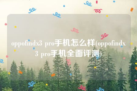 oppofindx3 pro手机怎么样(oppofindx3 pro手机全面评测)