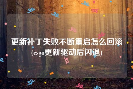 更新补丁失败不断重启怎么回滚(csgo更新驱动后闪退)