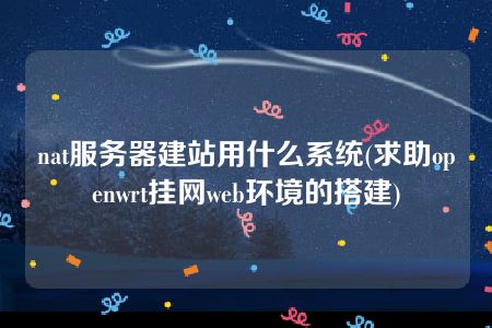 nat服务器建站用什么系统(求助openwrt挂网web环境的搭建)