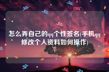 怎么弄自己的qq个性签名(手机qq修改个人资料如何操作)