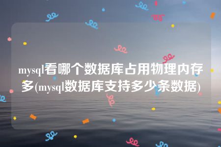 mysql看哪个数据库占用物理内存多(mysql数据库支持多少条数据)