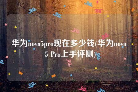 华为nova5pro现在多少钱(华为nova 5 Pro上手评测)