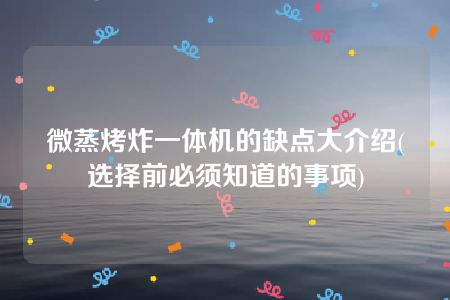 微蒸烤炸一体机的缺点大介绍(选择前必须知道的事项)