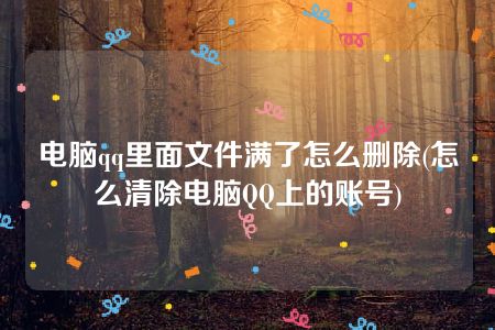 电脑qq里面文件满了怎么删除(怎么清除电脑QQ上的账号)