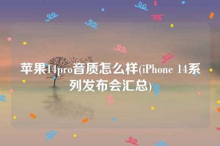 苹果14pro音质怎么样(iPhone 14系列发布会汇总)