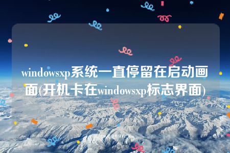 windowsxp系统一直停留在启动画面(开机卡在windowsxp标志界面)