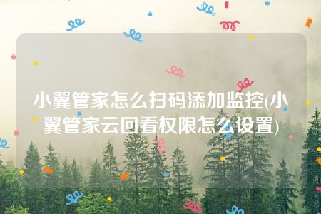 小翼管家怎么扫码添加监控(小翼管家云回看权限怎么设置)