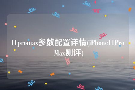 11promax参数配置详情(iPhone11Pro Max测评)