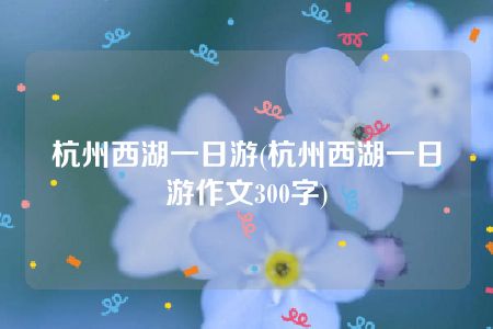 杭州西湖一日游(杭州西湖一日游作文300字)