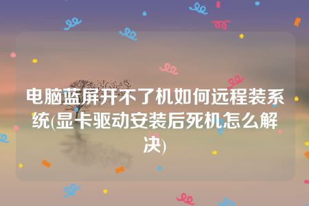 电脑蓝屏开不了机如何远程装系统(显卡驱动安装后死机怎么解决)