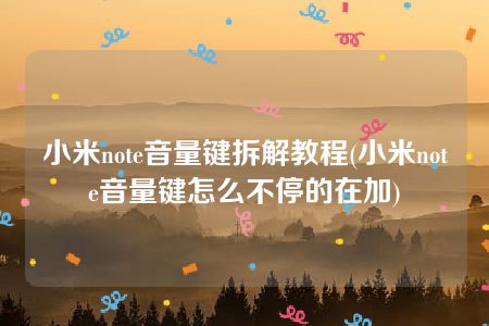 小米note音量键拆解教程(小米note音量键怎么不停的在加)