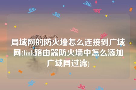 局域网的防火墙怎么连接到广域网(link路由器防火墙中怎么添加广域网过滤)