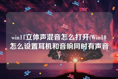 win11立体声混音怎么打开(Win10怎么设置耳机和音响同时有声音)