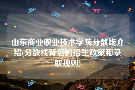 山东商业职业技术学院分数线介绍(分数线背后的招生政策和录取规则)