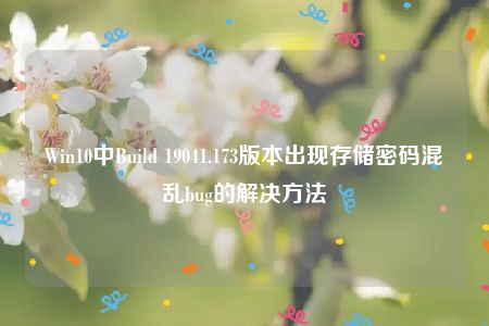 Win10中Build 19041.173版本出现存储密码混乱bug的解决方法