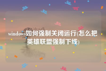 windows如何强制关闭运行(怎么把英雄联盟强制下线)