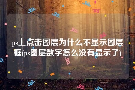 ps上点击图层为什么不显示图层框(ps图层数字怎么没有显示了)