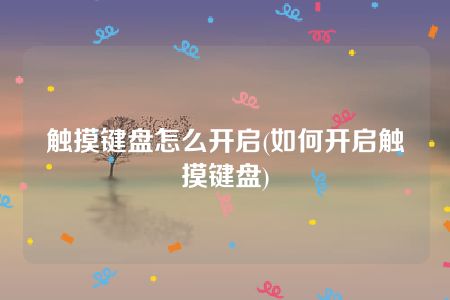 触摸键盘怎么开启(如何开启触摸键盘)