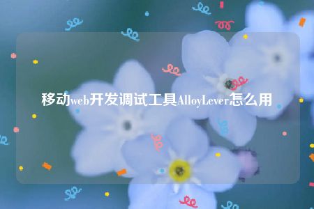 移动web开发调试工具AlloyLever怎么用