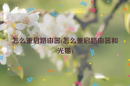 怎么重启路由器(怎么重启路由器和光猫)